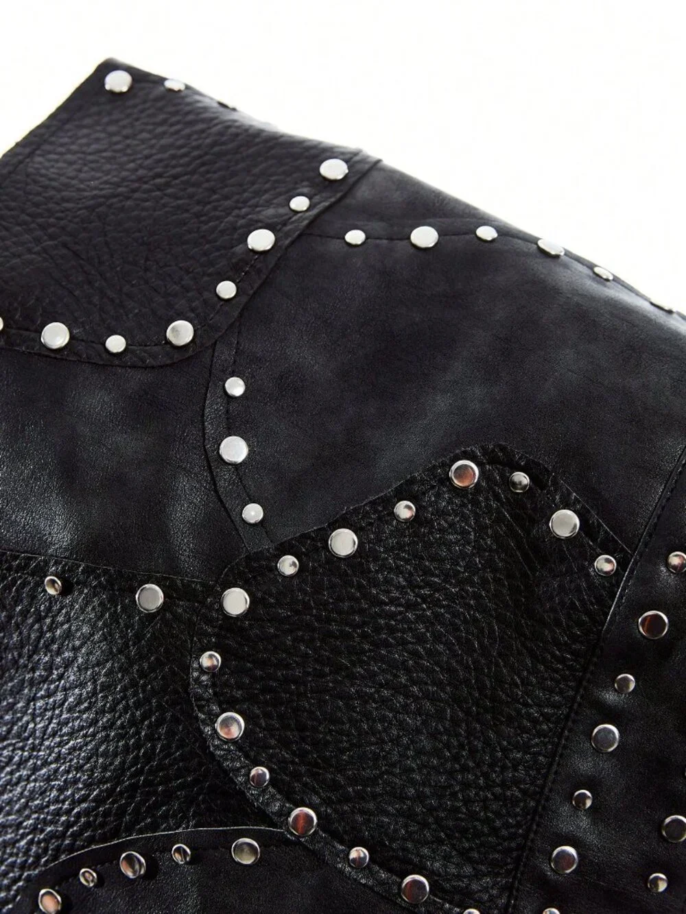 Black Casual Women's Goth Rivet Decorated Mini Skirt